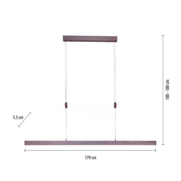 Suspension LED ajustable Touch 4680 lm brun sépia
