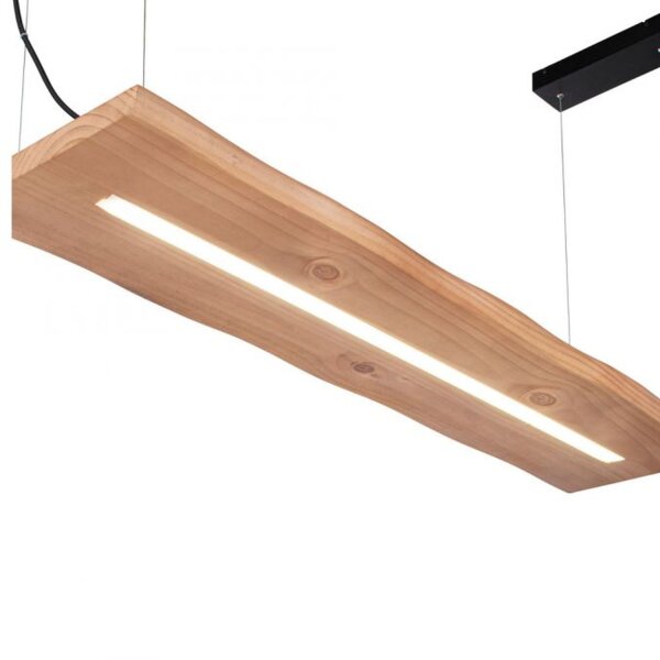 LED Pendelleuchte Holz Fernbedienung L:120 cm dimmbar