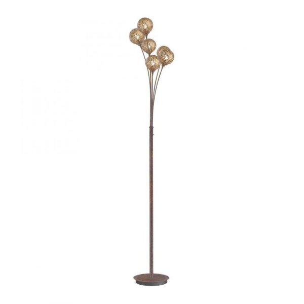 Stehlampe groß Metall Rostbraun Gold 181,2 cm G9 6-flmg