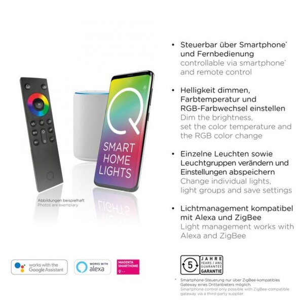 Lampe LED à suspendre RGB changement de température de couleur 179 cm dimmable