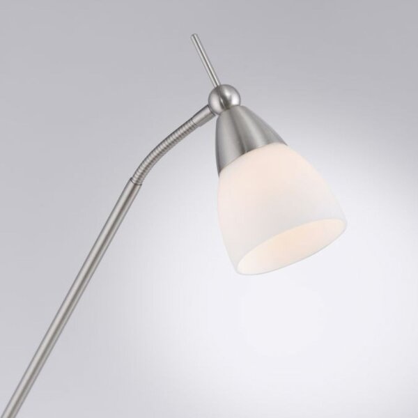 Verstellbare Stehleuchte in Silber Dimmer Glas 163 cm
