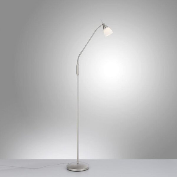 Verstellbare Stehleuchte in Silber Dimmer Glas 163 cm