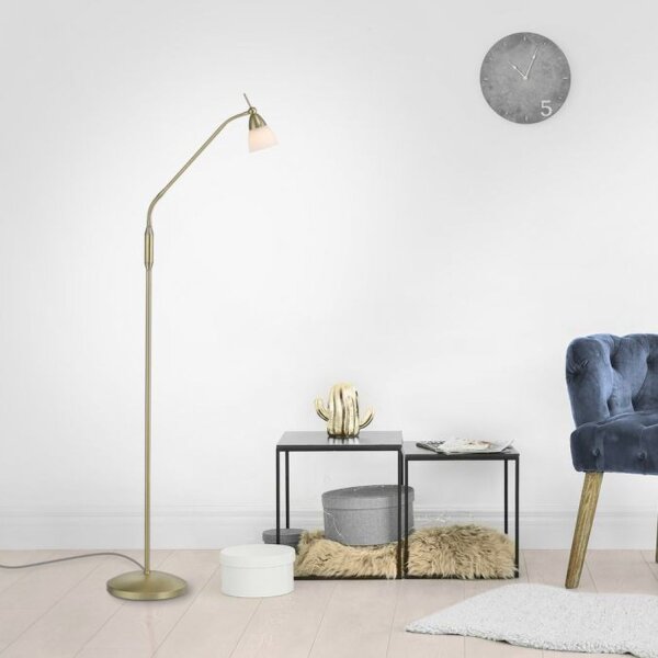 Verstellbare Stehleuchte in Messing Dimmer Glas 163 cm
