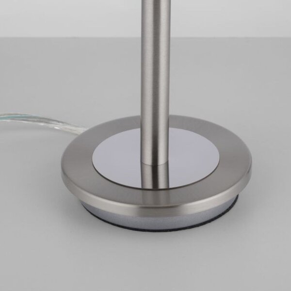 LED Tischleuchte dimmbar in Silber Alabasterglas 28 cm