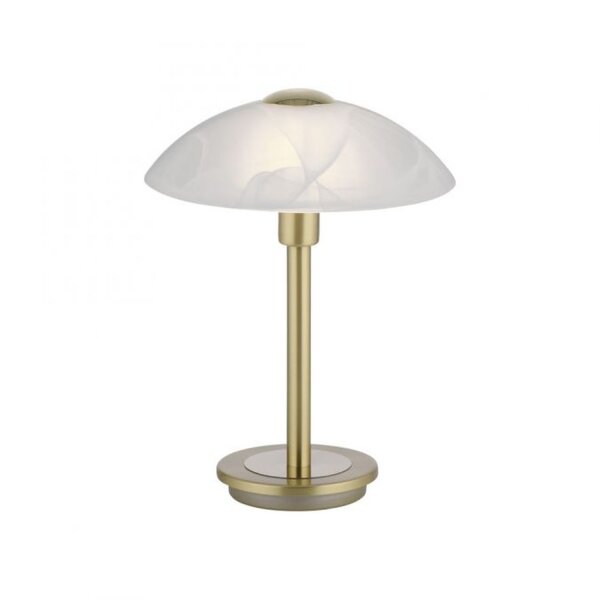 LED Tischleuchte dimmbar in Messing Alabasterglas 3 W