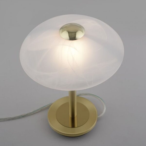 LED Tischleuchte dimmbar in Messing Alabasterglas 3 W
