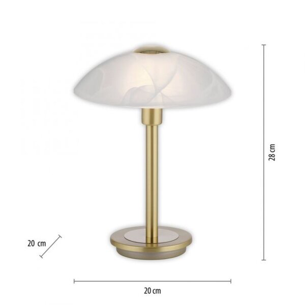 LED Tischleuchte dimmbar in Messing Alabasterglas 3 W