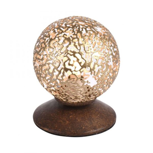 Landhaus Tischlampe Metall Rostbraun Gold 12,5 cm G9