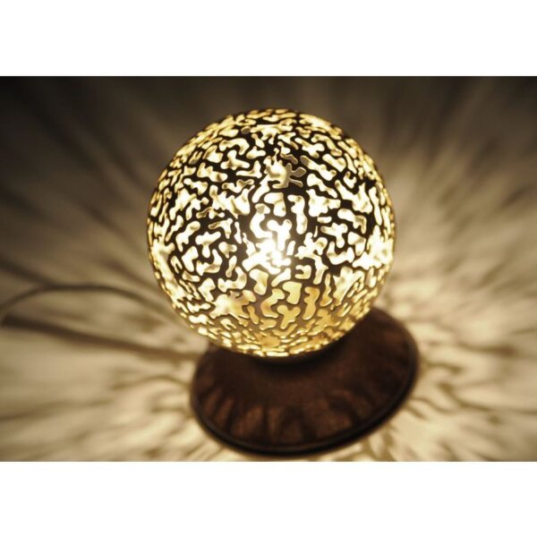 Landhaus Tischlampe Metall Rostbraun Gold 12,5 cm G9