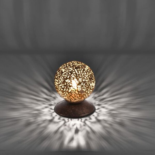 Landhaus Tischlampe Metall Rostbraun Gold 12,5 cm G9