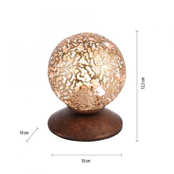 Landhaus Tischlampe Metall Rostbraun Gold 12,5 cm G9