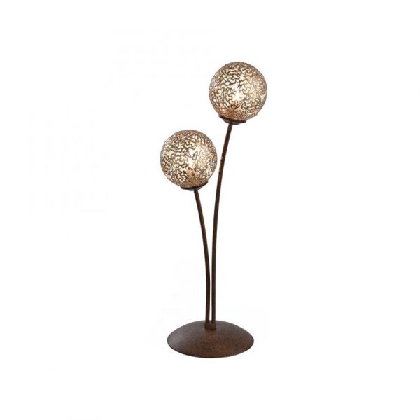 Rustikale Tischlampe Metall Rostbraun Gold 52 cm 2-flmg