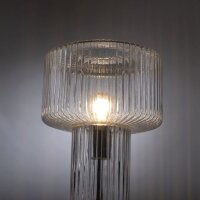 Dekorative Tischleuchte Riffelglas E27 35 cm Pilz rund