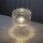 Dekorative Tischleuchte Riffelglas E27 35 cm Pilz rund