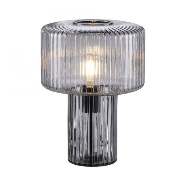 Lampe de table décorative verre fumé E27 35 cm champignon rétro