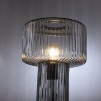 Dekorative Tischleuchte Rauchglas E27 35 cm Pilz Retro