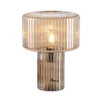 Tischleuchte Glas in Bernstein E27 35 cm Pilz Retro