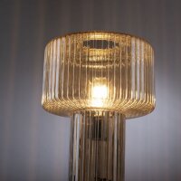 Tischleuchte Glas in Bernstein E27 35 cm Pilz Retro