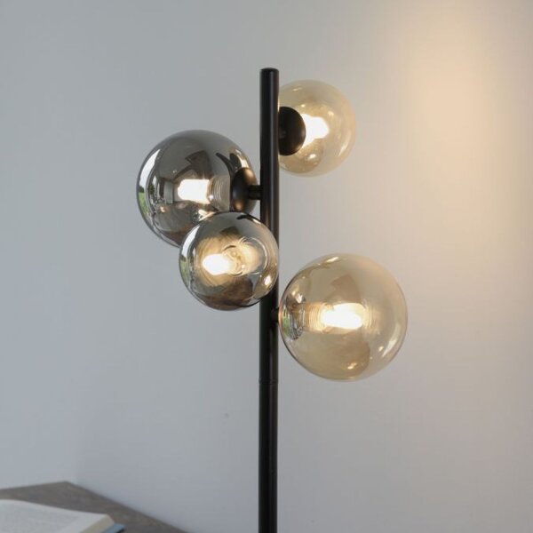 Lampe de table gris fumée ambre 48 cm G9 3000 K verre