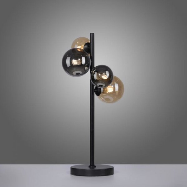 Lampe de table gris fumée ambre 48 cm G9 3000 K verre