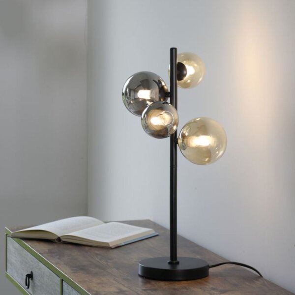 Lampe de table gris fumée ambre 48 cm G9 3000 K verre
