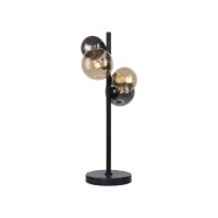 Lampe de table gris fum&eacute;e ambre 48 cm G9 3000 K verre