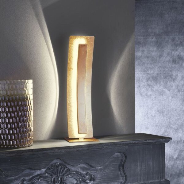 Elegante LED Tischlampe warmweiß 40,5 cm in Blattgold