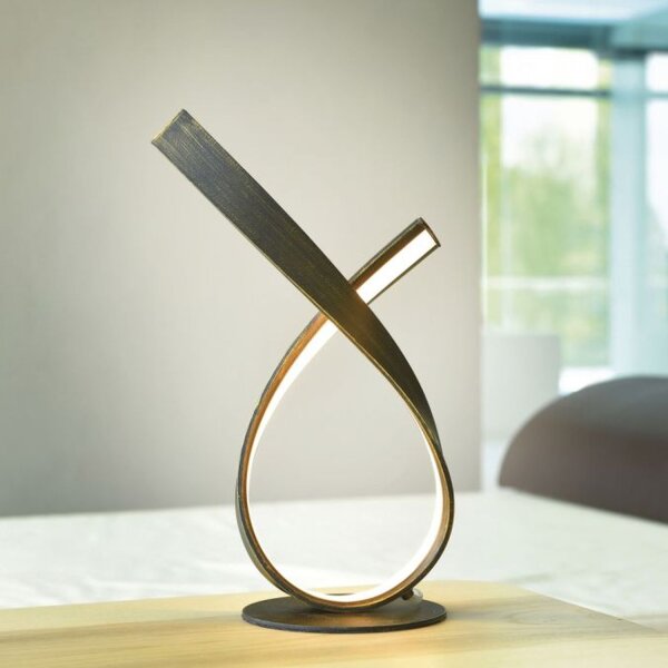 Élégante lampe de table LED brun rouille 38,5 cm à intensité variable