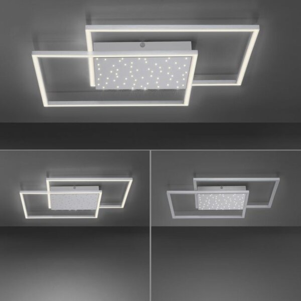 LED Deckenleuchte mit Nachthimmel in Stahl 49 W dimmbar