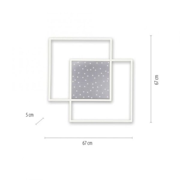 LED Deckenleuchte mit Nachthimmel in Stahl 49 W dimmbar