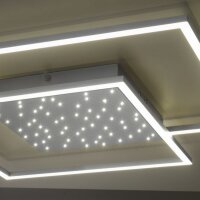 Plafonnier LED avec ciel de nuit en acier 49 W dimmable