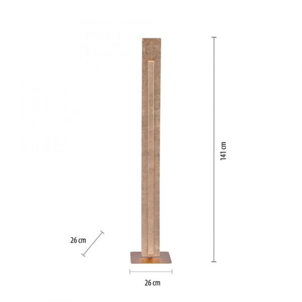 Elegante LED Stehlampe warmweiß 141 cm in Blattgold