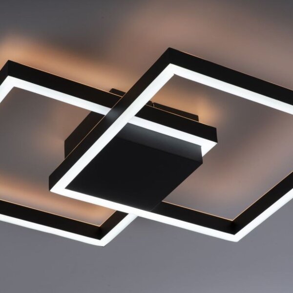 Lampe de plafonnier LED noir métal 53,5 cm 5000 lm dimmable