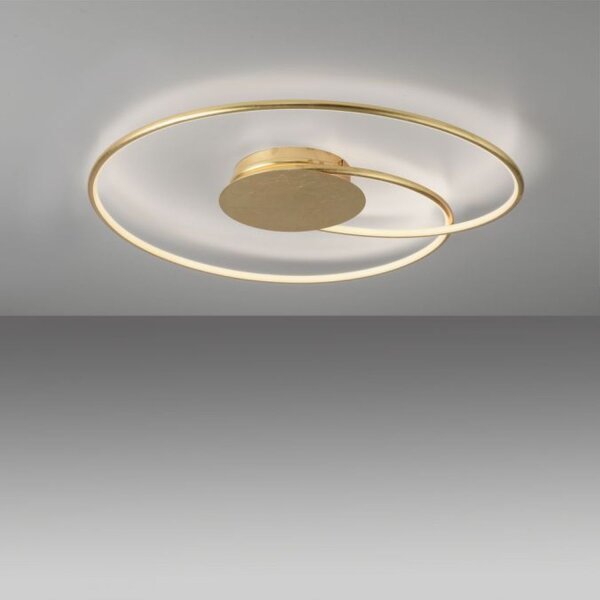LED Deckenleuchte Leuchtringe Metall in Gold L:70 cm