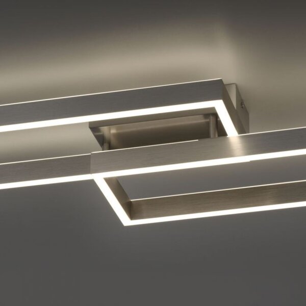 Stilvolle LED Deckenlampe Silber Fernbedienung dimmbar