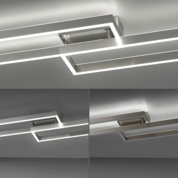 Stilvolle LED Deckenlampe Silber Fernbedienung dimmbar