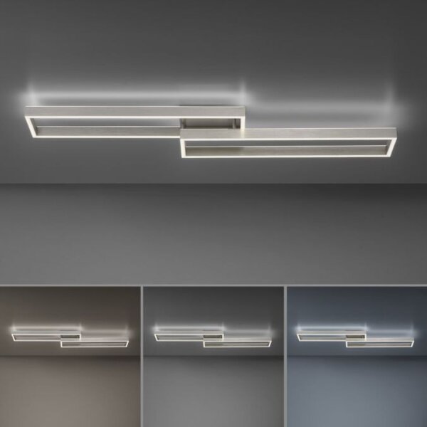 Stilvolle LED Deckenlampe Silber Fernbedienung dimmbar