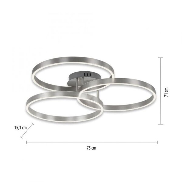 LED Deckenlampe Ringe Fernbedienung L:75 cm dimmbar
