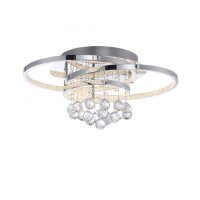 Lampe de plafonnier LED avec pendentif de cristal en...