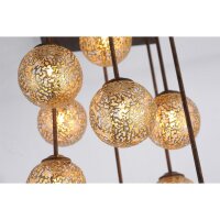 Rustikale Deckenlampe Metall G9 9-flammig Kugeln Gold