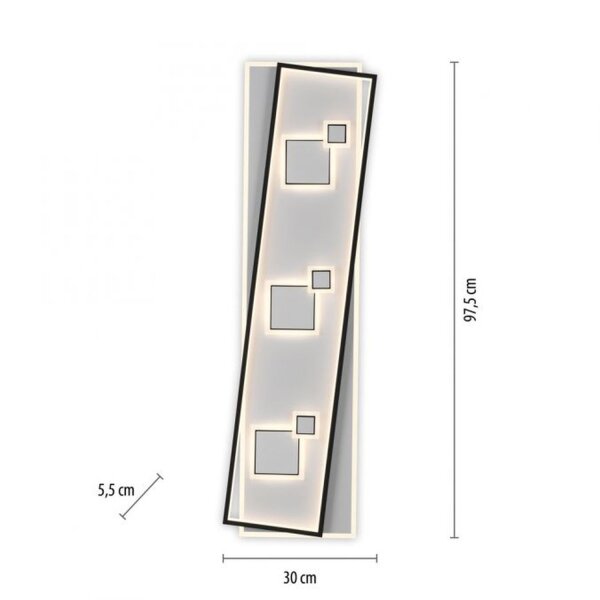 LED Deckenlampe Weiß Schwarz warmweiß 3000 K 97,5 cm