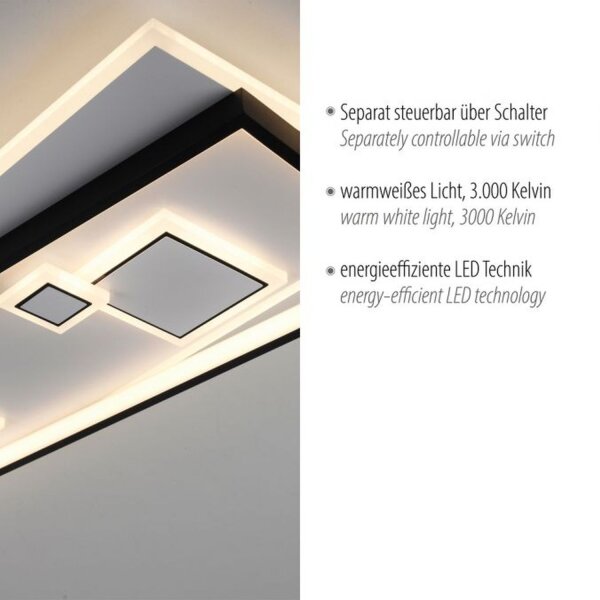 LED Deckenlampe Weiß Schwarz warmweiß 3000 K 97,5 cm