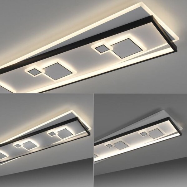 LED Deckenlampe Weiß Schwarz warmweiß 3000 K 97,5 cm