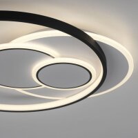 Lampe de plafonnier LED Anneaux Blanc Noir Blanc chaud...