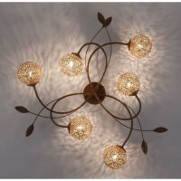 Lampe de plafonnier G9 L:68 cm Boules or Floral