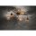 Landhaus Deckenlampe G9 L:68 cm Kugeln Gold Floral
