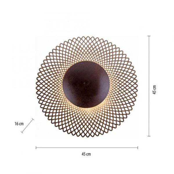 LED Deckenleuchte Metall Rost-Gold Ø45 cm 12 W dimmbar