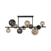 Lampe de plafonnier boules gris fum&eacute;e ambre verre...