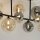 Lampe de plafonnier boules gris fumée ambre verre 85 cm G9