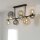 Lampe de plafonnier boules gris fumée ambre verre 85 cm G9
